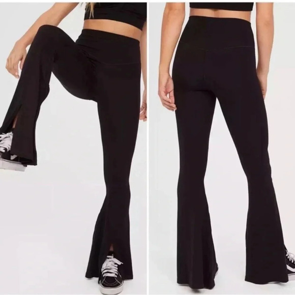 aerie Pants - Aerie OFFLINE Real Me Xtra High Waisted Slit Flare Legging Small
